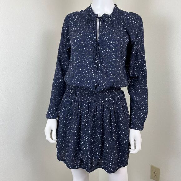Rails Women Size M Blue Jasmine Stars Tiered Smocked Ruffle Mini Pullover Dress - Picture 7 of 16